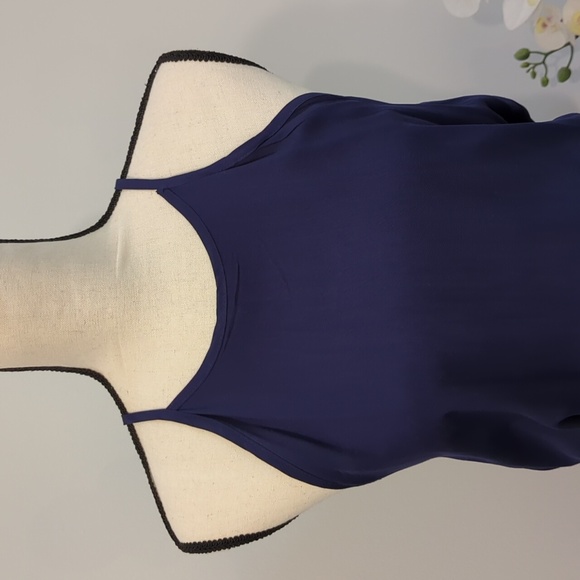 NWT - Blue Women's Cami Maxi Dress Sleeveless V Neck Solid Dress - Picture 3 of 13